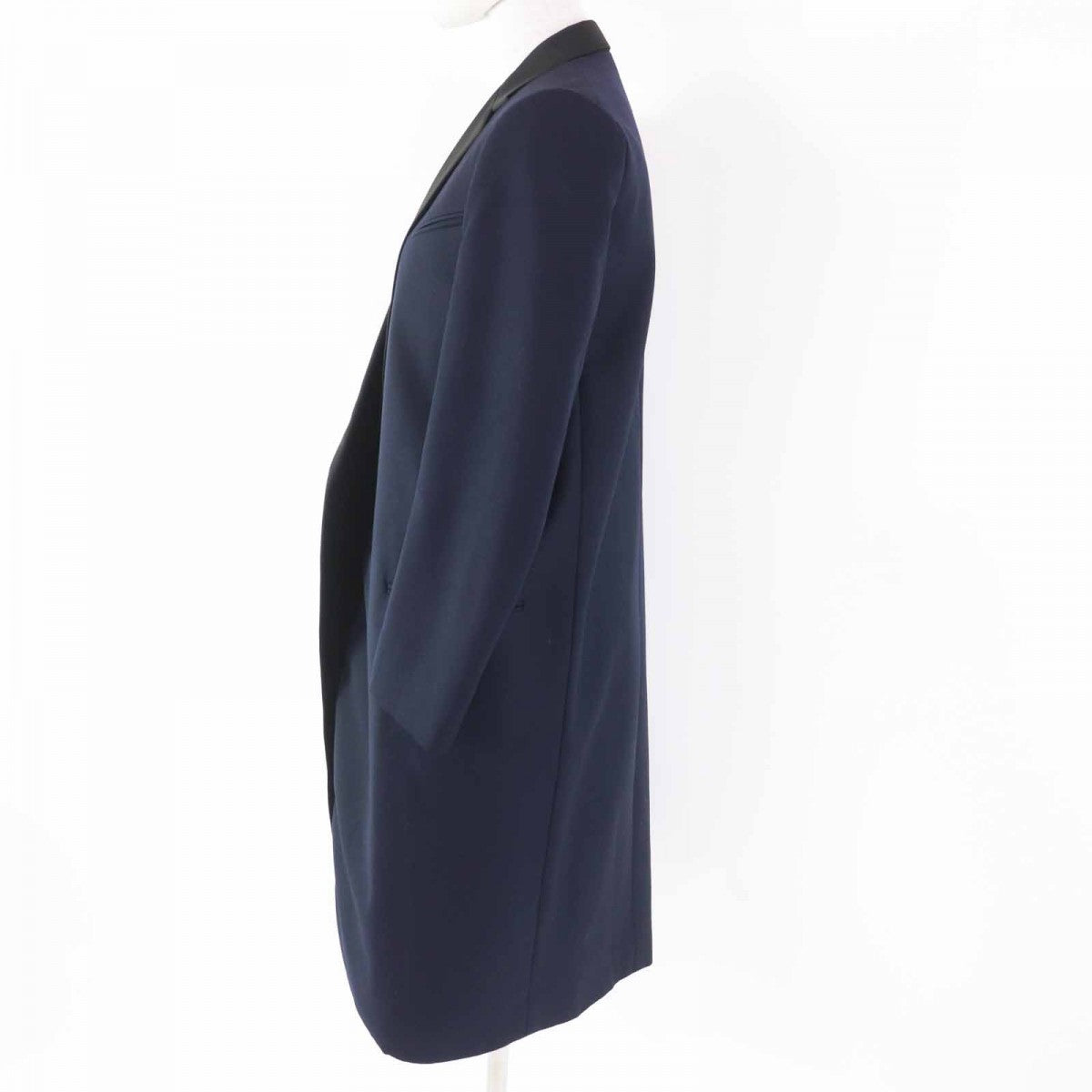 CELINE coat 2 8H28/5065 Main: 100% wool, part: 76% polyester, part: 24% silk, lining: 100% silk Navy black Women 34