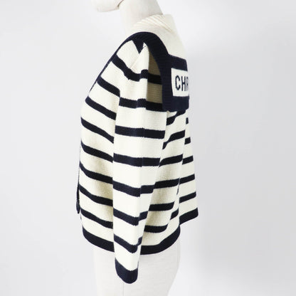 Christian Dior cardigan 224G02AM309 Main: 70% wool, Main: 30% cashmere Ivory Dark Navy Marinier Women 44