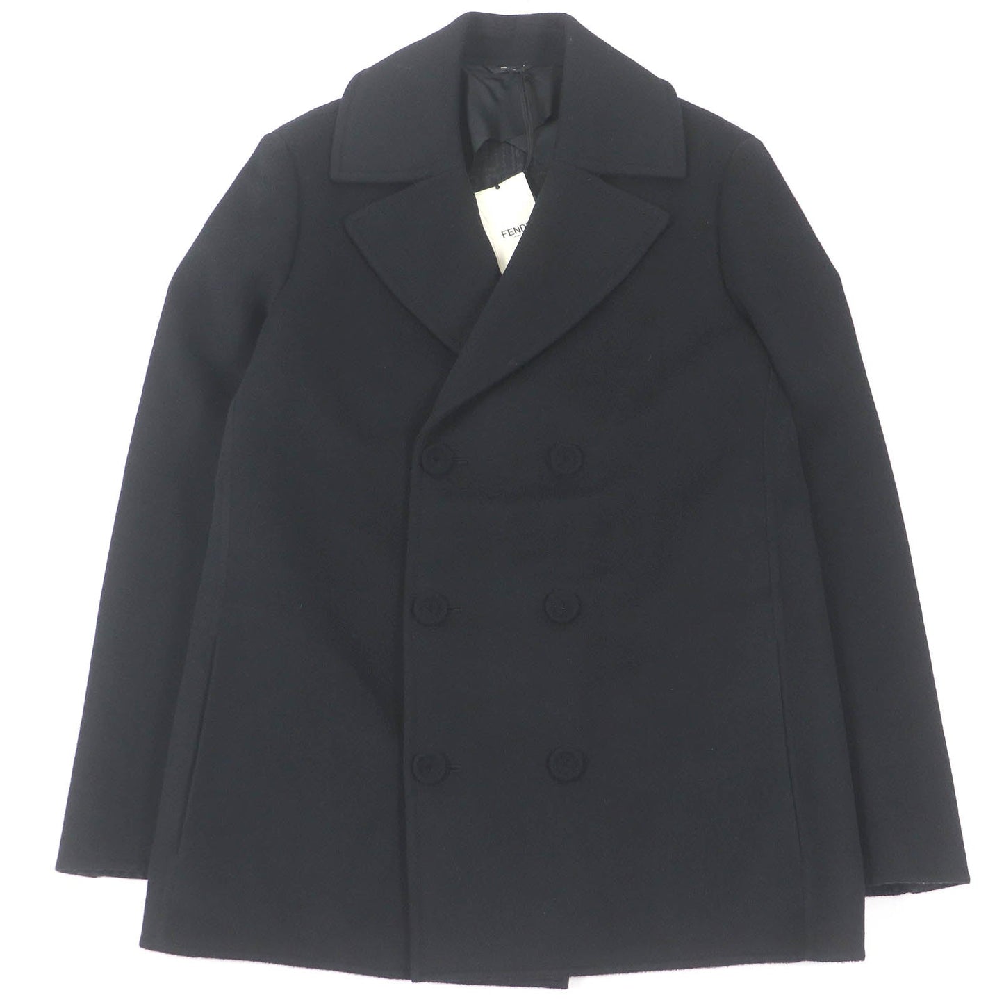 FENDI coat FF0709 Main: 99% wool, Main: 1% silk black mens 48