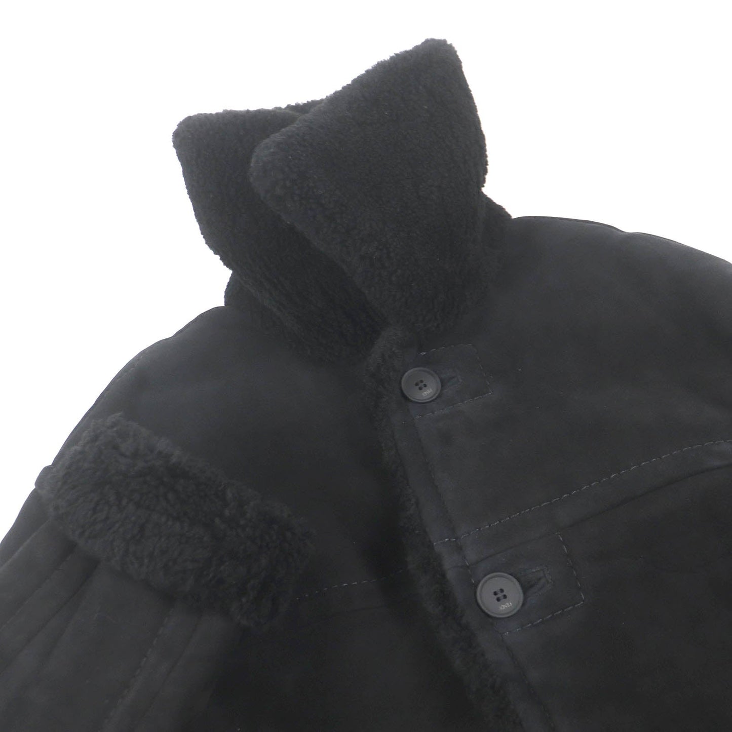 FENDI Mouton coat FM0157 Main: Sheep leather black mens 44