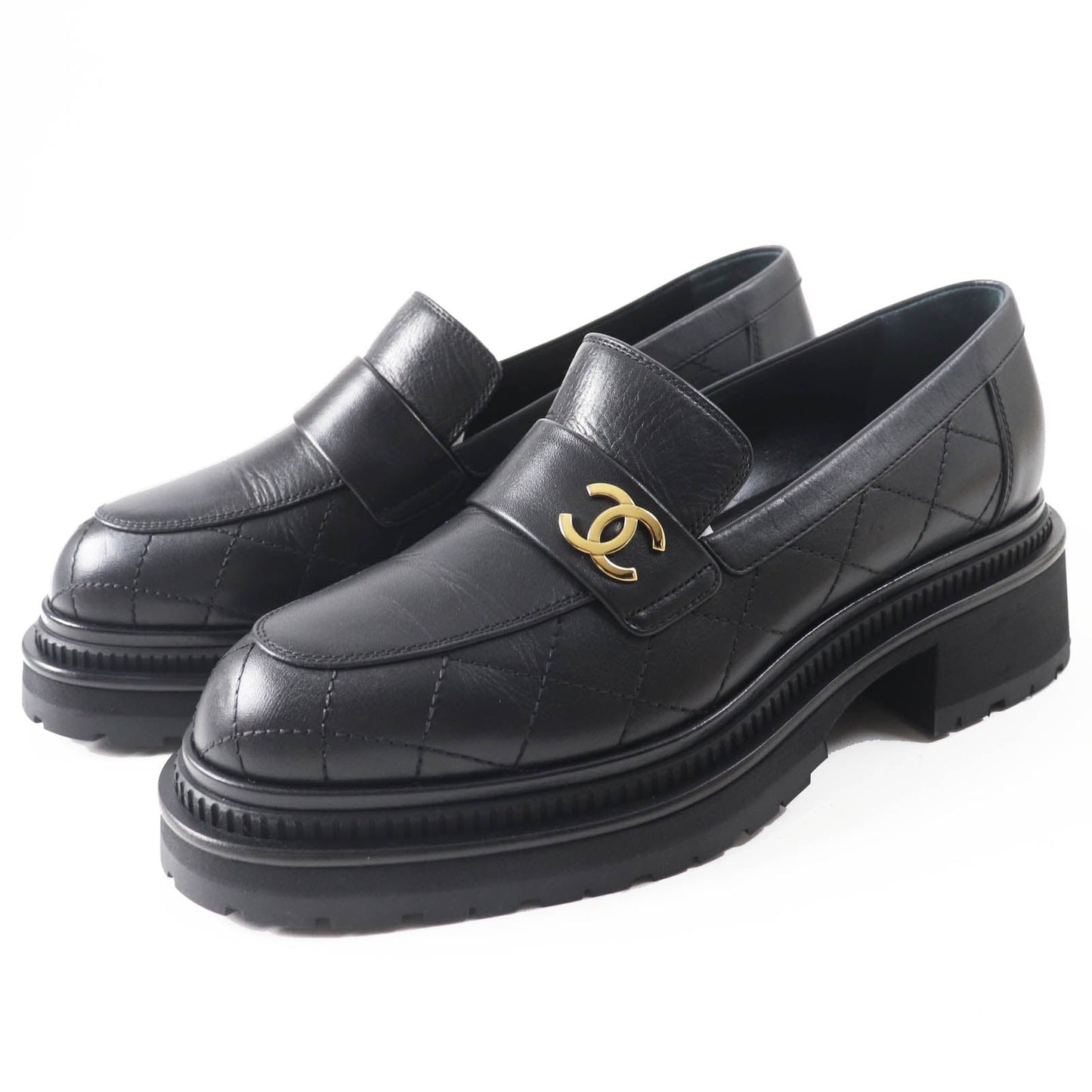 CHANEL loafers 23A G45074 Main: Leather black Matrasse Women 39.5