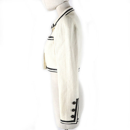 CHANEL Jacket 95P P04690 Outer: 100% cotton, Lining: 95% silk, Lining: 5% other Ivory black Women 36