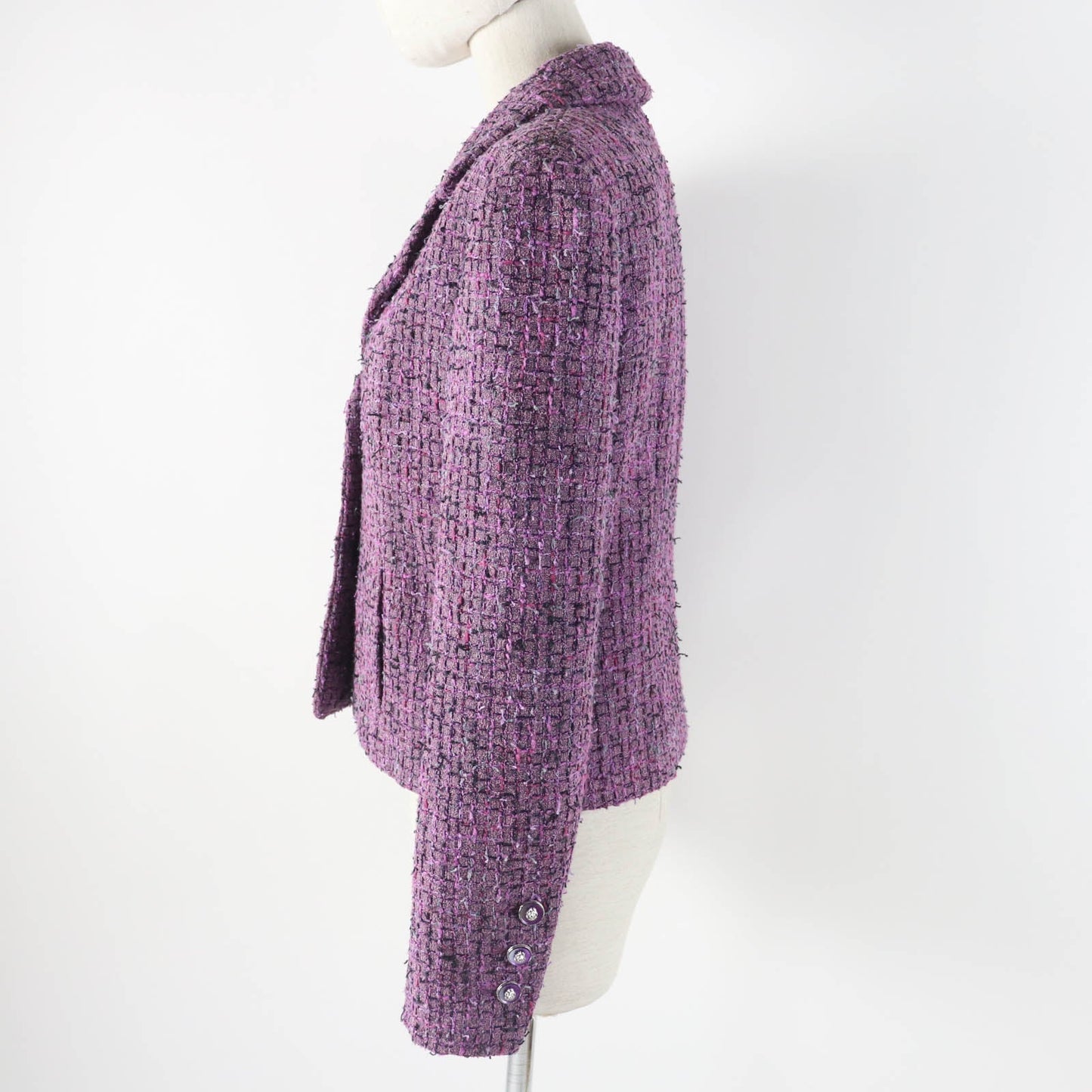 CHANEL Jacket 22P P72383 Outer: 48% acrylic, Outer: 27% polyester, Outer: 16% cotton, Outer: 9% polyamide (nylon), Lining: 100% silk Purple type Women 36