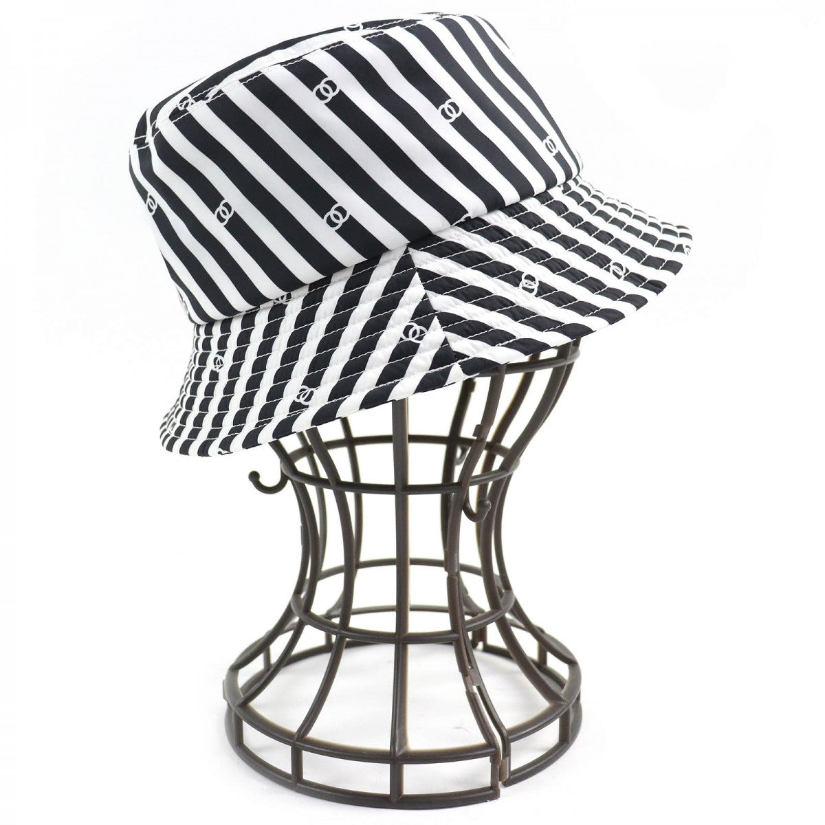 CHANEL hat AA9874 Outer: 100% polyester, Lining: 100% cotton Black White Women S
