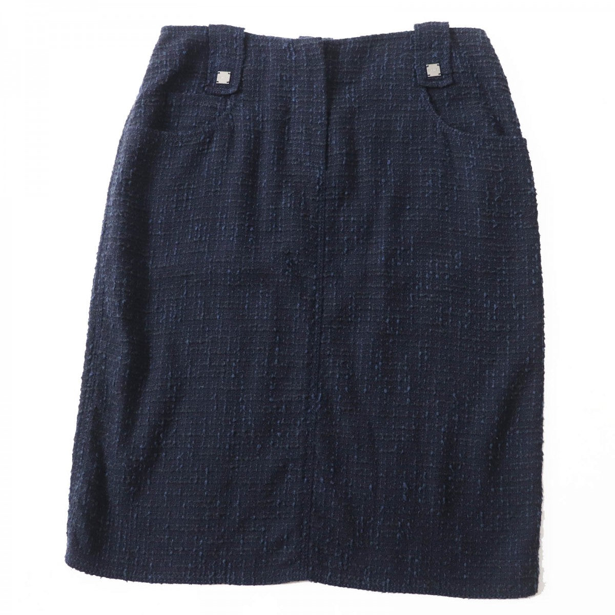 CHANEL Tweed skirt 01P P17613 Main: 42% wool, 31% cotton, 18% viscose, 9% nylon Navy black Women 40