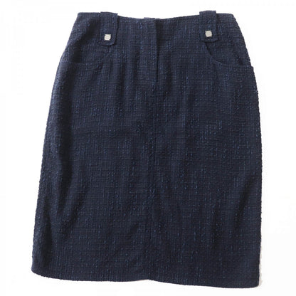 CHANEL Tweed skirt 01P P17613 Main: 42% wool, 31% cotton, 18% viscose, 9% nylon Navy black Women 40