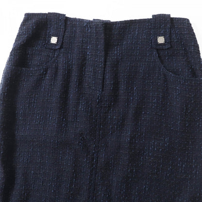 CHANEL Tweed skirt 01P P17613 Main: 42% wool, 31% cotton, 18% viscose, 9% nylon Navy black Women 40
