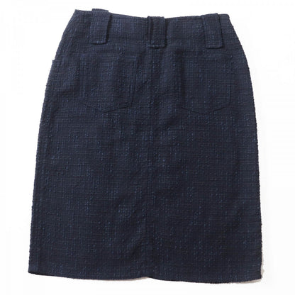 CHANEL Tweed skirt 01P P17613 Main: 42% wool, 31% cotton, 18% viscose, 9% nylon Navy black Women 40