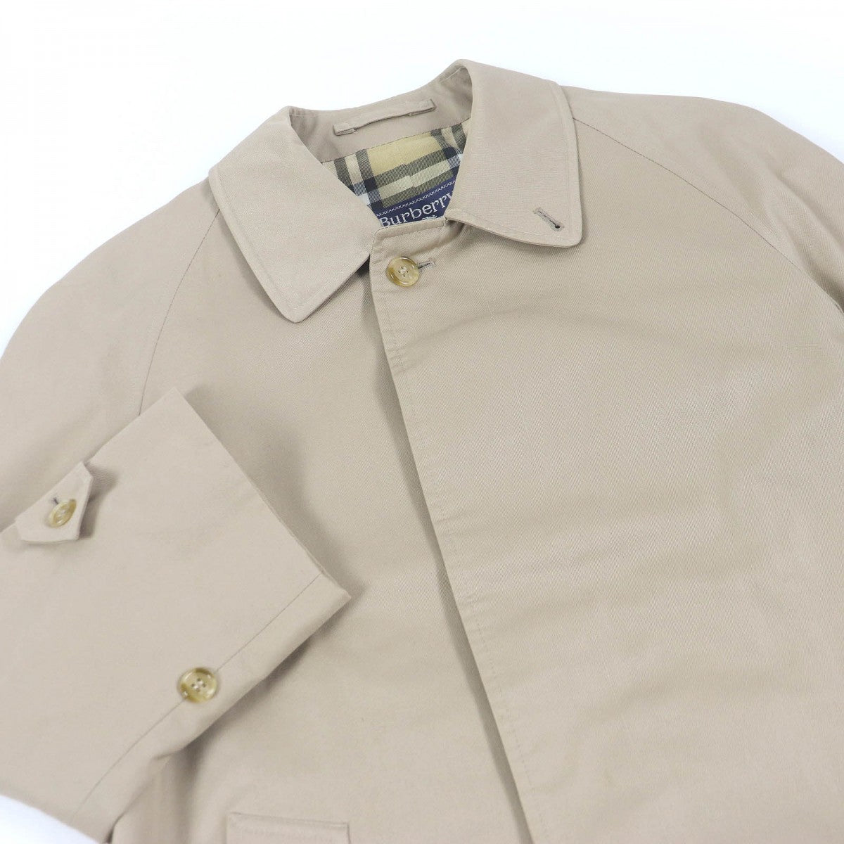 BURBERRY Stainless collar coat Outer: 51% cotton, Outer: 49% polyester, Lining: 50% polyester, Lining: 50% cotton beige mens 40