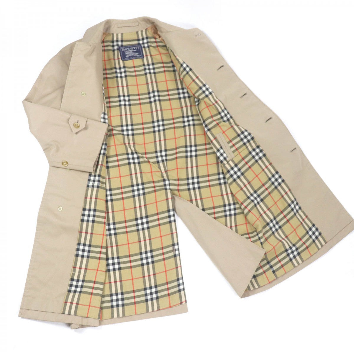 BURBERRY Stainless collar coat Outer: 51% cotton, Outer: 49% polyester, Lining: 50% polyester, Lining: 50% cotton beige mens 40