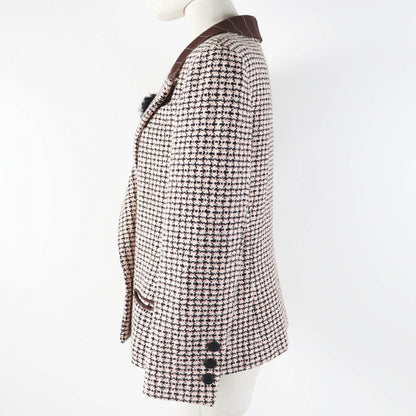 CHANEL Jacket P19033 02P Outer: 100% cotton, Part: 98% rayon, Part: 2% polyester, Lining: 100% silk pink black white Women 42