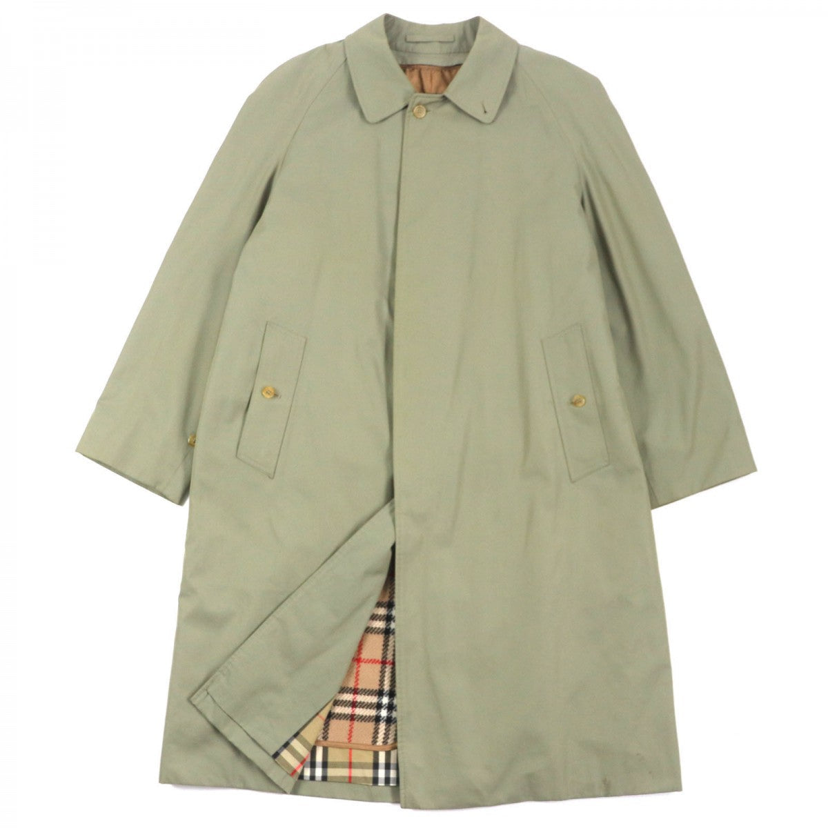 BURBERRY Stainless collar coat Outer: 100% cotton, Lining: cotton, Sleeve lining: rayon, Liner: 100% wool, Part: rayon khaki mens L