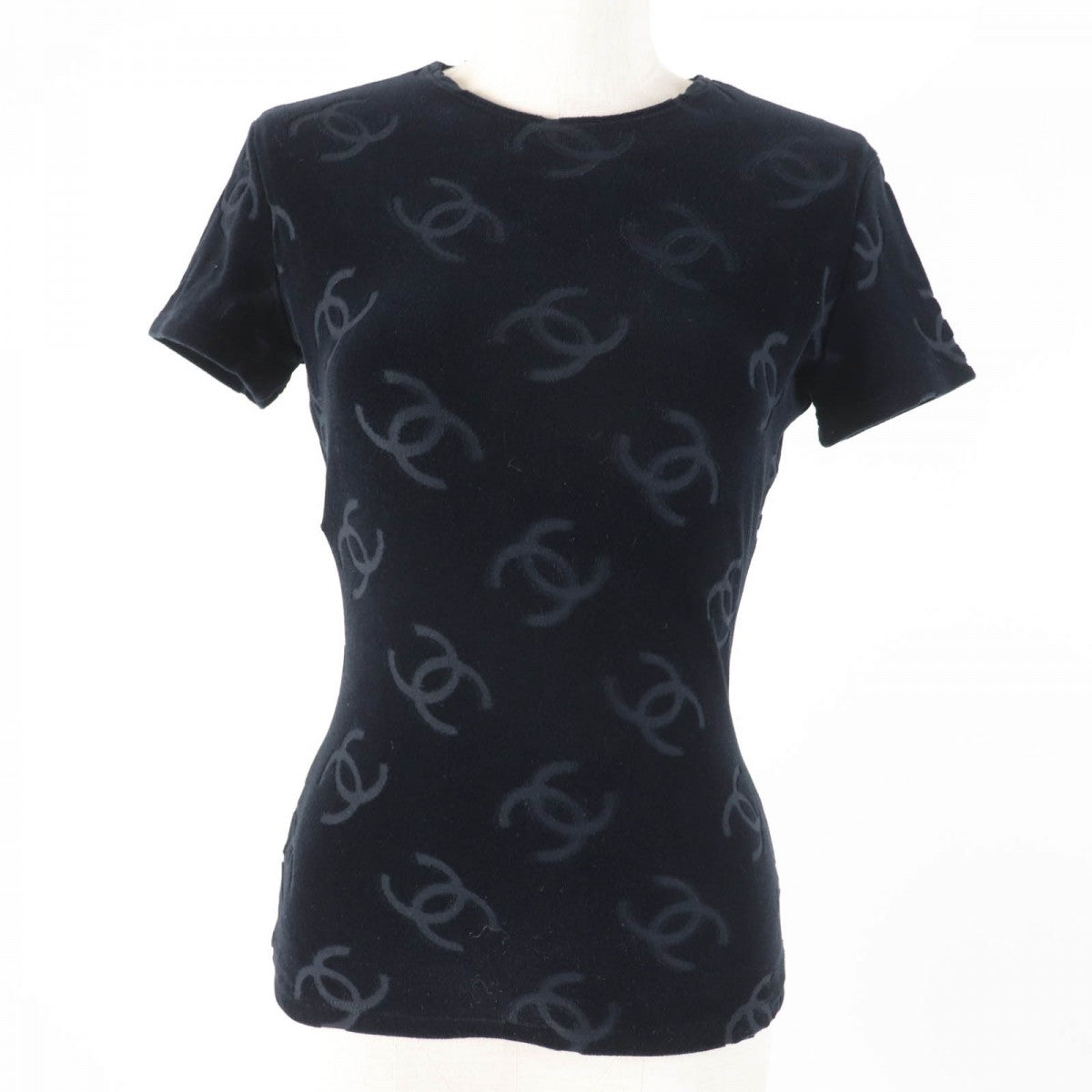 CHANEL tops 96P Main: 85% cotton, Main: 13.5% nylon, Main: 1.5% spandex black Women 40