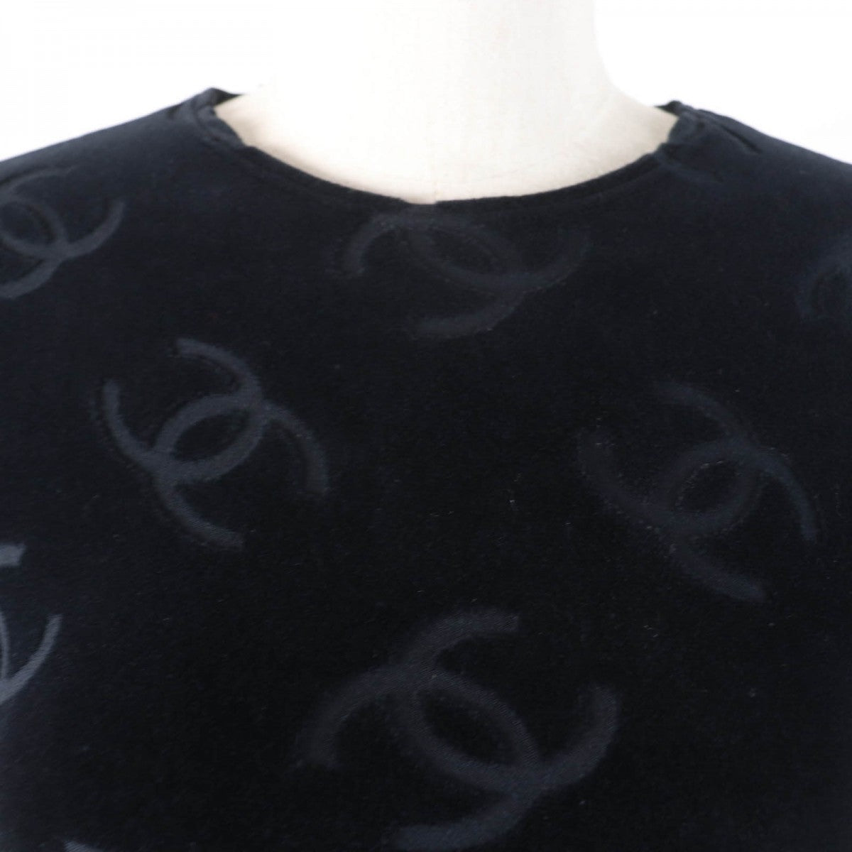 CHANEL tops 96P Main: 85% cotton, Main: 13.5% nylon, Main: 1.5% spandex black Women 40
