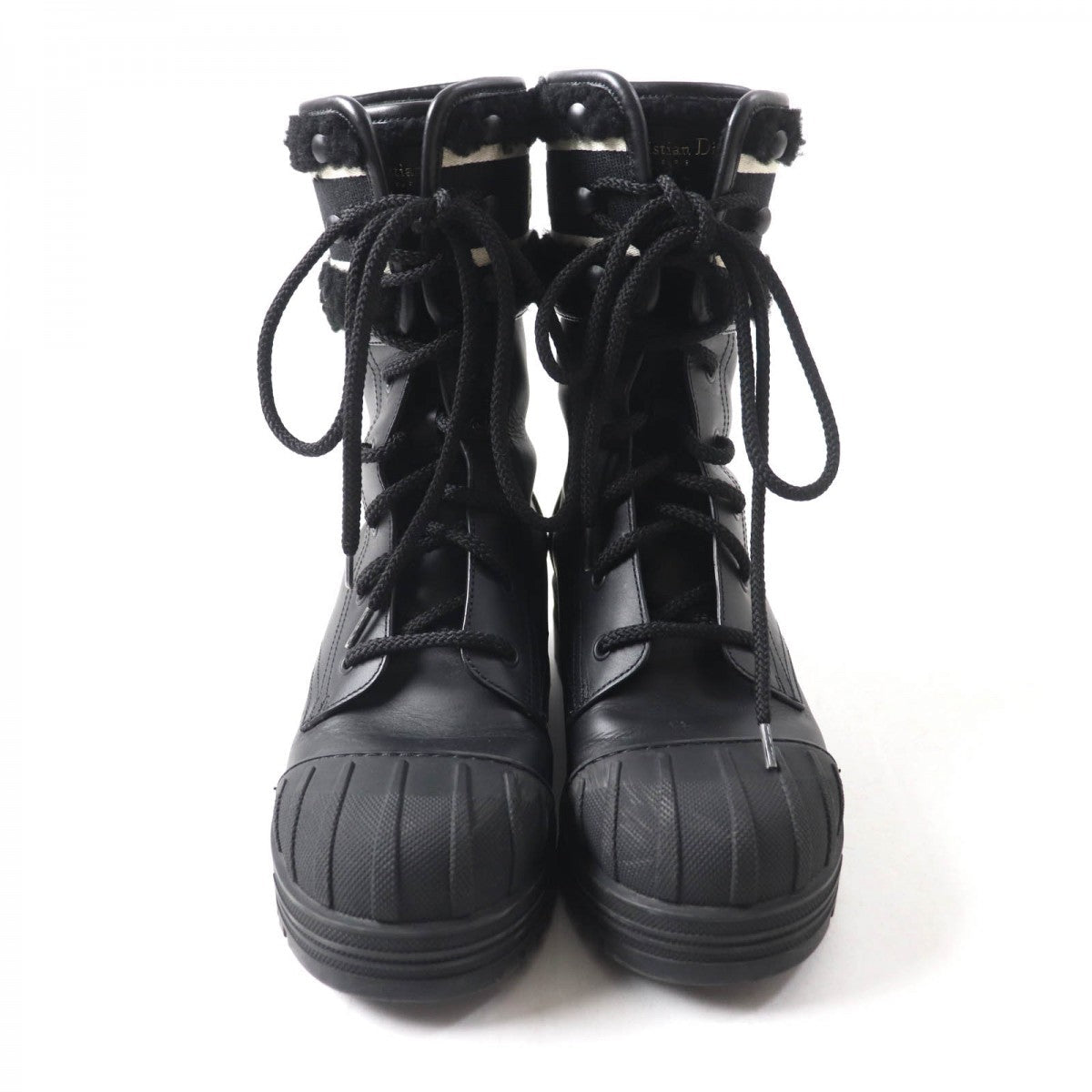 Christian Dior boots Main: Leather Black White D-MAJOR Women 38