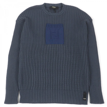FENDI sweater FZX036 Main: 85% cotton, Main: 15% cashmere Blue gray mens 50