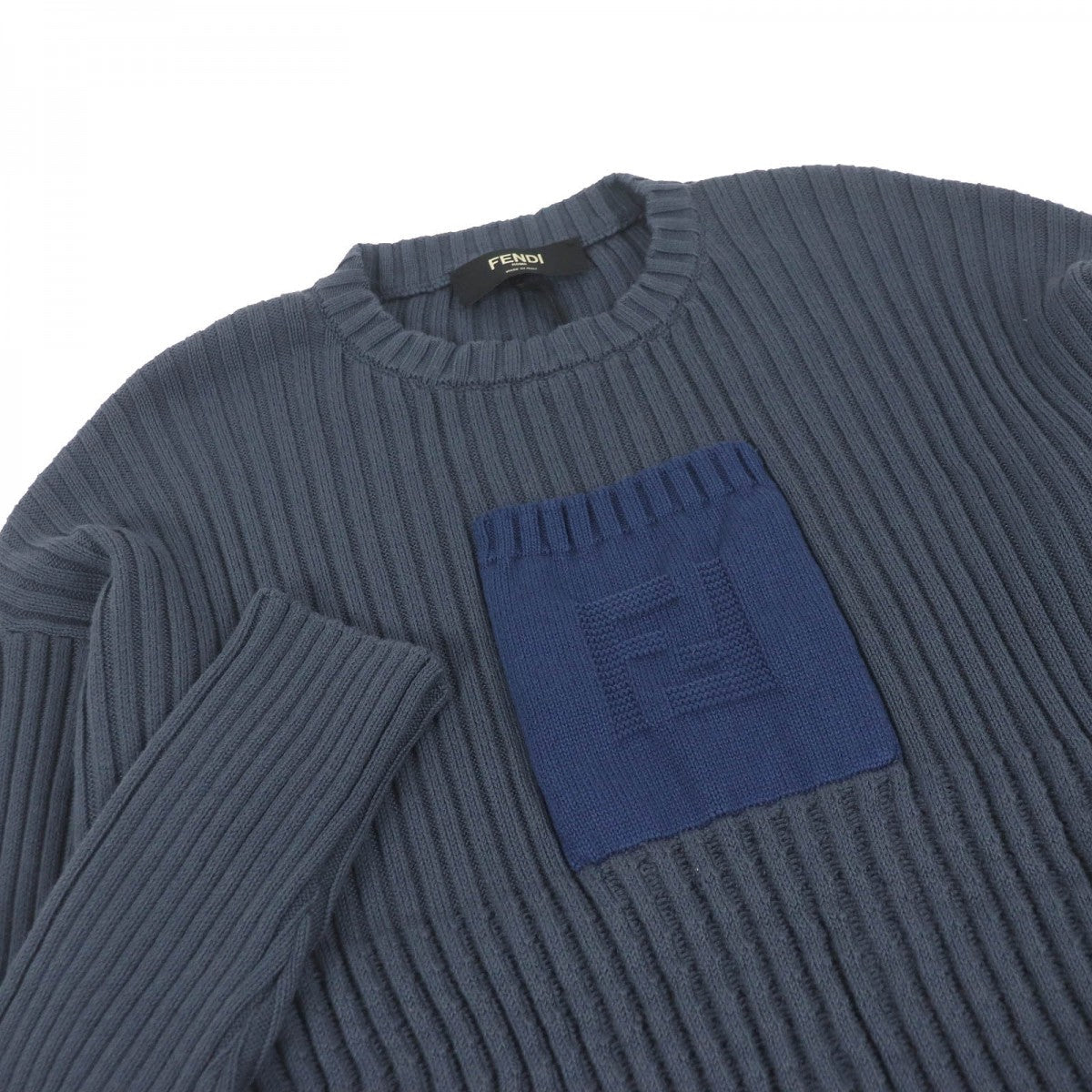 FENDI sweater FZX036 Main: 85% cotton, Main: 15% cashmere Blue gray mens 50