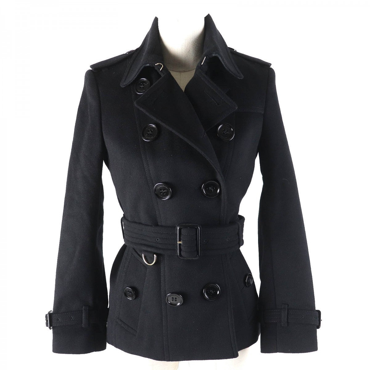 BURBERRY LONDON trench coat Outer: 80% wool, Outer: 20% cashmere, Lining: 100% viscose (rayon), Part: 66% wool, Part: 22% polyamide (nylon) black Women 36