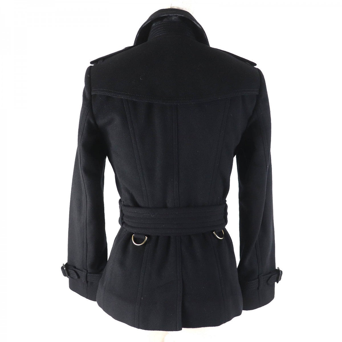 BURBERRY LONDON trench coat Outer: 80% wool, Outer: 20% cashmere, Lining: 100% viscose (rayon), Part: 66% wool, Part: 22% polyamide (nylon) black Women 36
