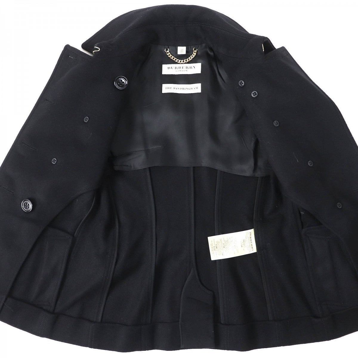 BURBERRY LONDON trench coat Outer: 80% wool, Outer: 20% cashmere, Lining: 100% viscose (rayon), Part: 66% wool, Part: 22% polyamide (nylon) black Women 36