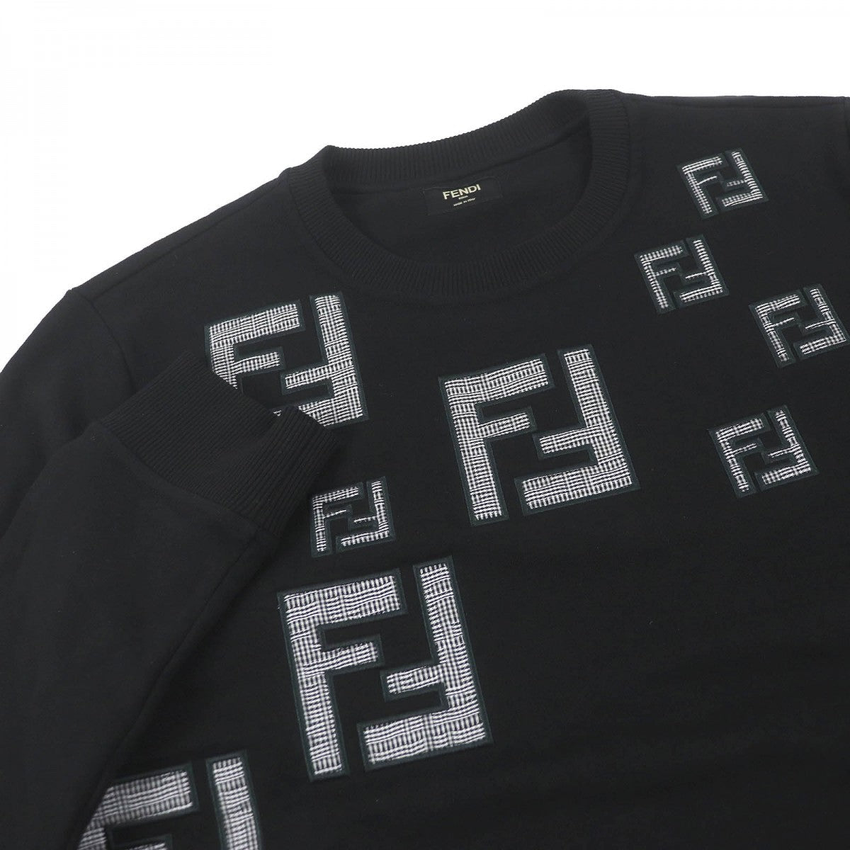 FENDI sweat FY0178 Main: 100% cotton, Part: 97% cotton, Part: 3% polyurethane, Part: 100% cotton, Part: 100% polyester black mens S
