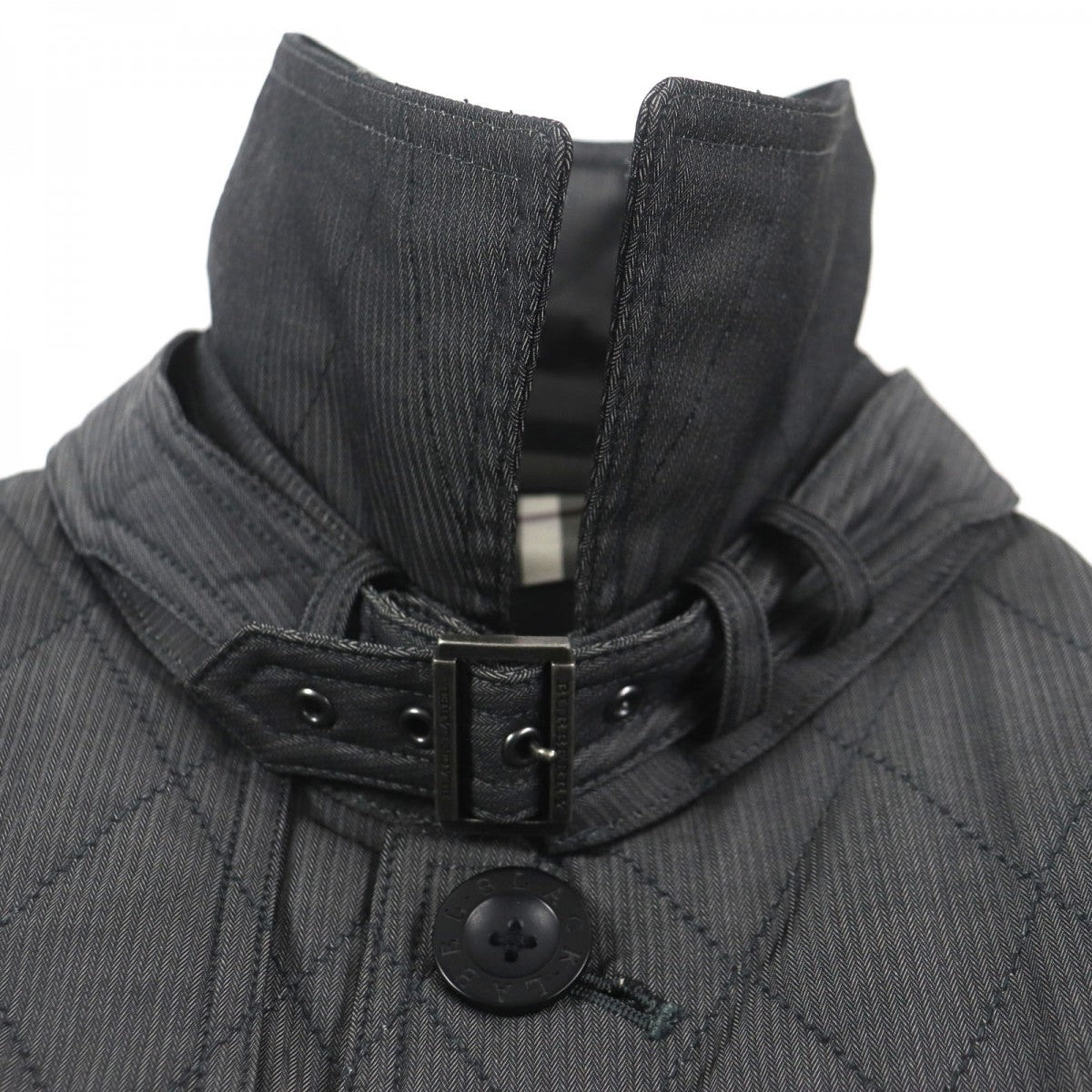 BURBERRY BLACK LABEL trench coat Outer: 60% polyester, Outer: 40% cotton, Filling: 100% polyester, Lining: Cupra, Lining: Polyester Dark gray mens M