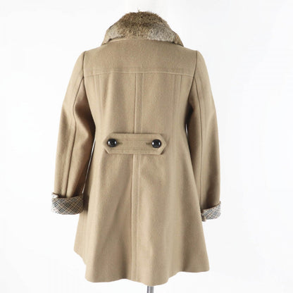 BURBERRY BLUE LABEL pea coat E1B04-491-40 Outer: 90% wool, Outer: 10% nylon, Part: 100% wool, Fur: rabbit, Lining: cupra beige Women 36