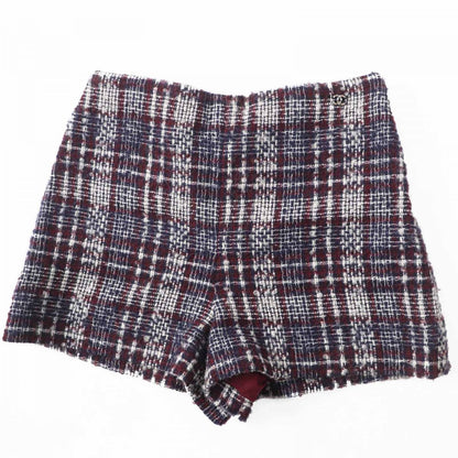 CHANEL Shorts P73601 Main: 96% wool, Main: 4% polyamide, Lining: 100% silk Navy Bordeaux White Women 36