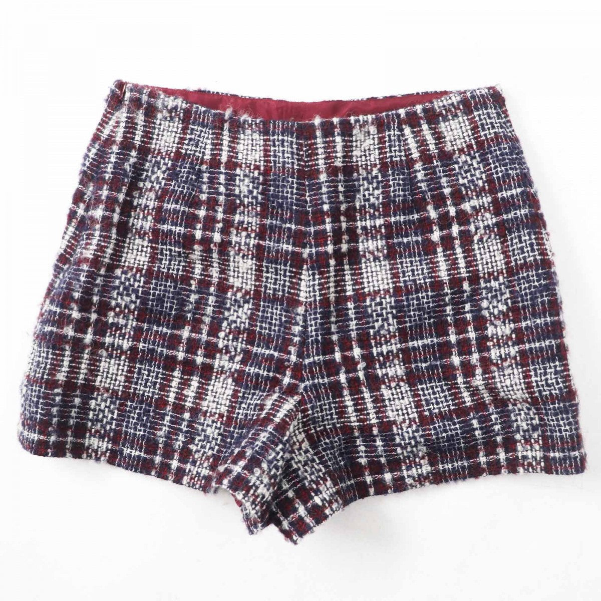 CHANEL Shorts P73601 Main: 96% wool, Main: 4% polyamide, Lining: 100% silk Navy Bordeaux White Women 36
