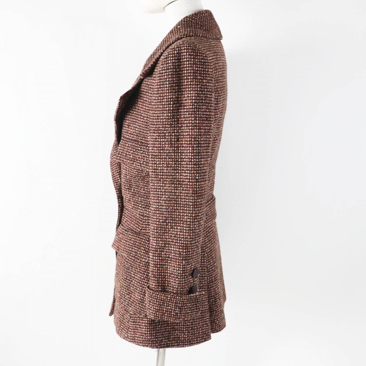 CHANEL Jacket 01A P18117 Main: 88% wool, Main: 12% silk, Lining: 100% silk Brown type Women 36