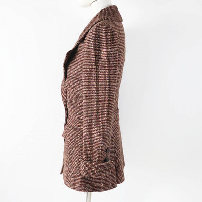 CHANEL Jacket 01A P18117 Main: 88% wool, Main: 12% silk, Lining: 100% silk Brown type Women 36