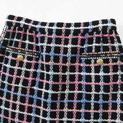 CHANEL skirt P72501 Main: 87% cotton, Main: 5% polyamide, Main: 3% polyester, Main: 3% viscose, Main: 2% metal black multi Women 38