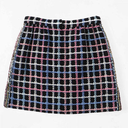 CHANEL skirt P72501 Main: 87% cotton, Main: 5% polyamide, Main: 3% polyester, Main: 3% viscose, Main: 2% metal black multi Women 38
