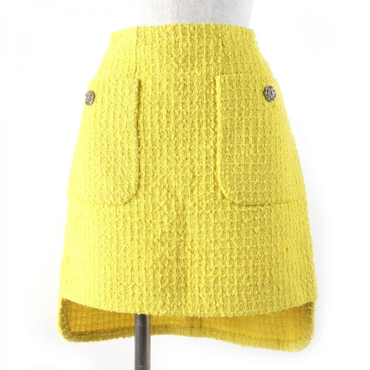 CHANEL Mini skirt P72573 Outer: 80% cotton, Outer: 20% polyamide, Lining: 100% silk yellow Women 36