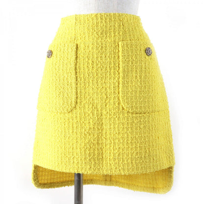 CHANEL Mini skirt P72573 Outer: 80% cotton, Outer: 20% polyamide, Lining: 100% silk yellow Women 36
