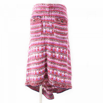 CHANEL skirt P72981 Main: 45% alpaca, Main: 19% silk, Main: 16% polyamide, Main: 11% wool, Main: 8% lyocell Pink type Multi Women 36