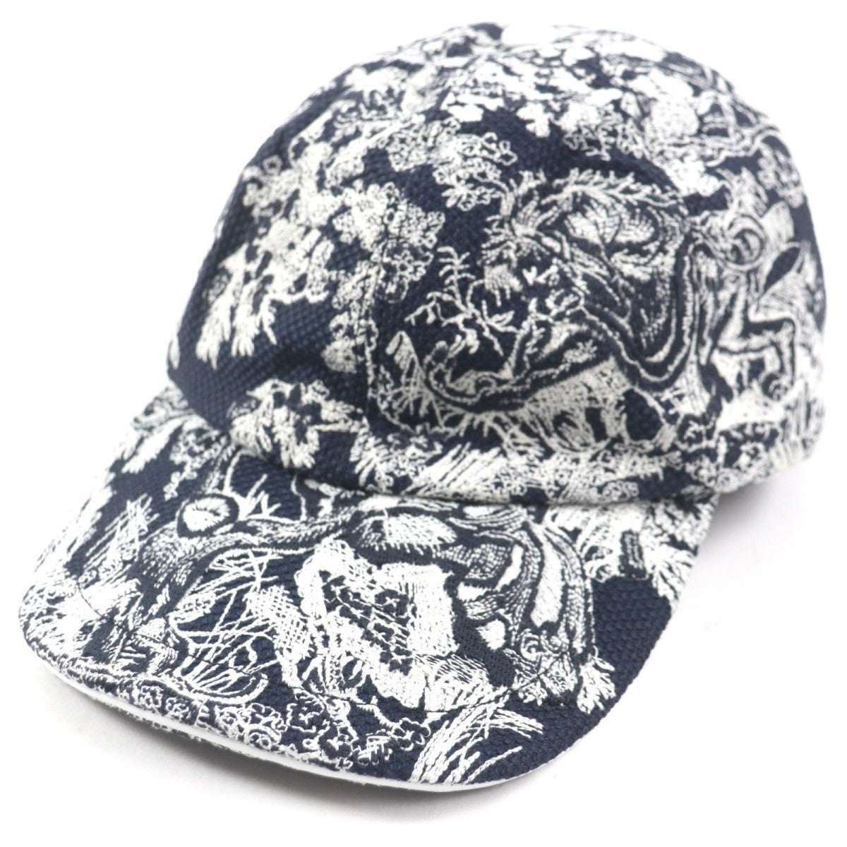 Christian Dior cap 24TJV922X134 Outer: 90% cotton, Outer: 10% polyethylene, Lining: 100% cotton, Part: 90% cotton, Part: 10% polyethylene White navy Toile du Jouy D-PLAYER Women