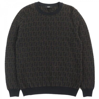 FENDI knit FZX034 Main: 54% wool, Main: 39% cotton, Main: 7% cashmere Black dark brown mens 50