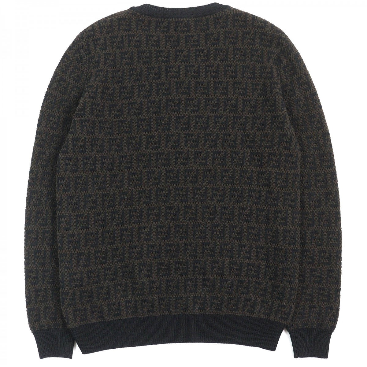 FENDI knit FZX034 Main: 54% wool, Main: 39% cotton, Main: 7% cashmere Black dark brown mens 50
