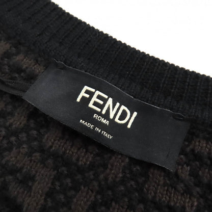 FENDI knit FZX034 Main: 54% wool, Main: 39% cotton, Main: 7% cashmere Black dark brown mens 50