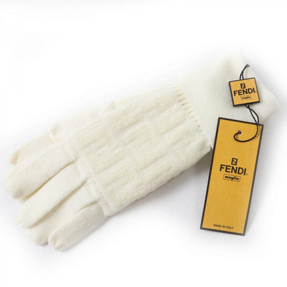 FENDI gloves 00018401 Main: 90% wool, Main: 8% nylon, Main: 2% polyurethane Ivory Women 42