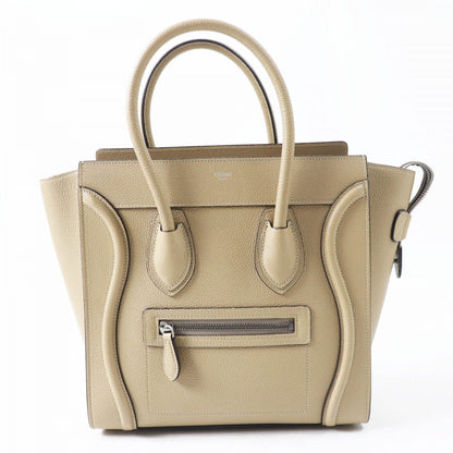 CELINE Handbag 18979 Main: Drummed calfskin yellow Luggage micro shopper Women