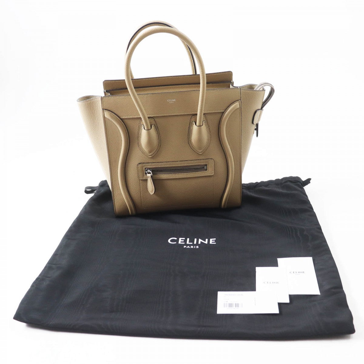CELINE Handbag 18979 Main: Drummed calfskin yellow Luggage micro shopper Women