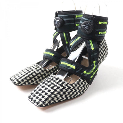 Christian Dior pumps Houndstooth weave (wool), ultra-lightweight neoprene material, leather Multi Houndstooth pattern Trekking Strap Dior 62-22 Women 37