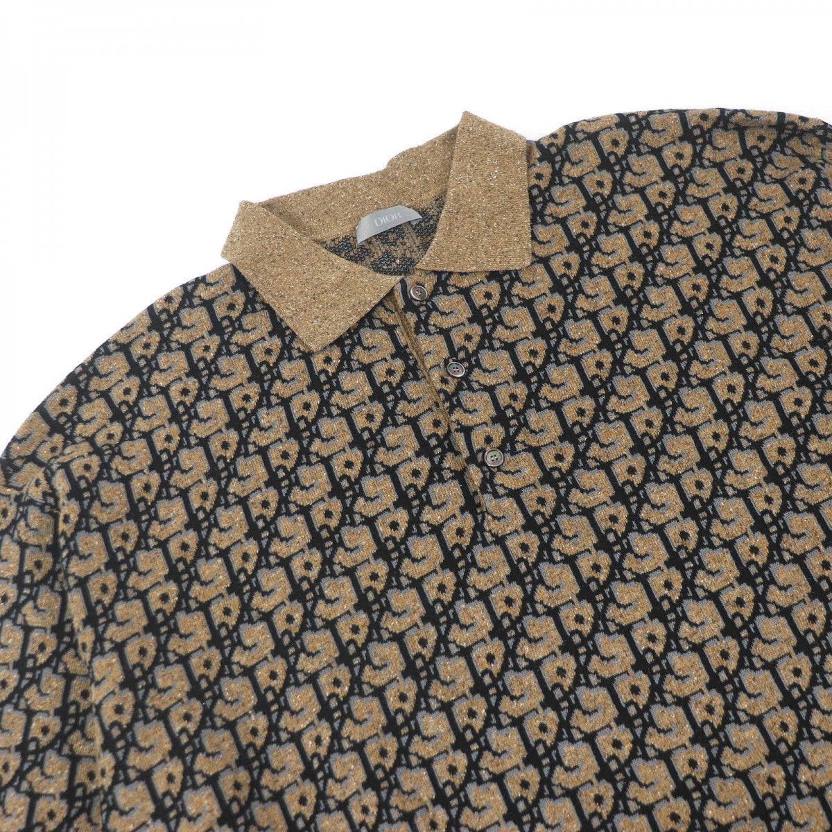Dior Short sleeve polo shirt 283M830AT355 Main: 57% cotton, Main: 23% silk, Main: 20% silk Brown mens M