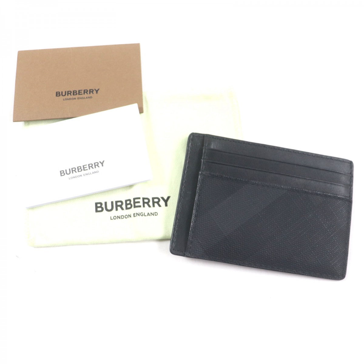 BURBERRY Card Case Main: Leather, Main: PVC black mens