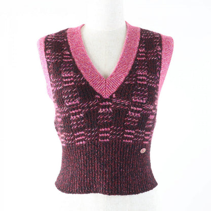 CHANEL Vest P73852 Main: 56% cashmere, Main: 37% wool, Main: 6% polyamide, Main: 1% polyurethane Pink type Women 34
