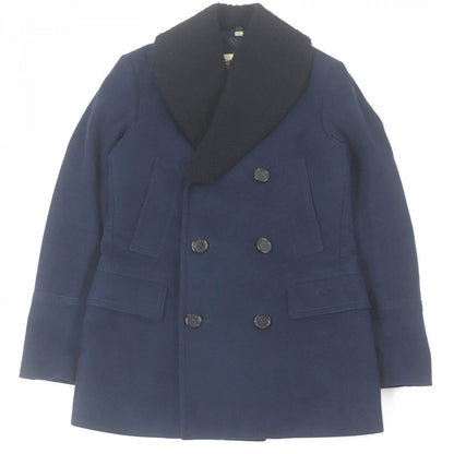 BURBERRY LONDON coat Outer: 61% rayon, Outer: 39% cotton, Lining: 60% cupra, Lining: 40% cotton, Part: 55% acetate Navy mens 44