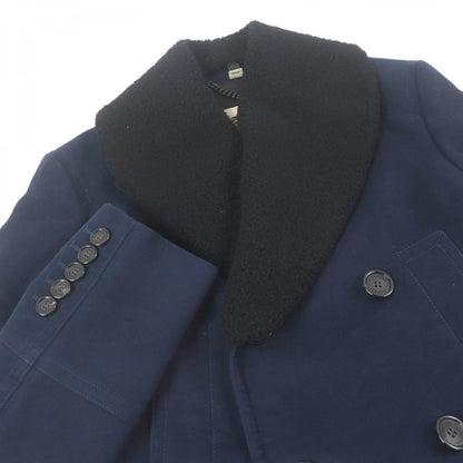 BURBERRY LONDON coat Outer: 61% rayon, Outer: 39% cotton, Lining: 60% cupra, Lining: 40% cotton, Part: 55% acetate Navy mens 44