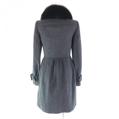 BURBERRY LONDON coat Outer: 80% wool, Outer: 20% cashmere, Lining: 50% acetate, Lining: 50% viscose (rayon), Part: 60% acetate gray Women 38